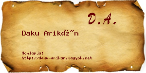 Daku Arikán névjegykártya